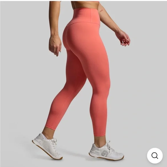 Coral High-Waisted Leggings - Picture 1 of 4